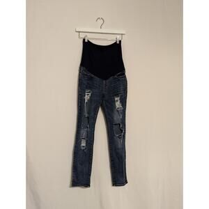 Song maternity distressed denim jeans women's size medium (C23)